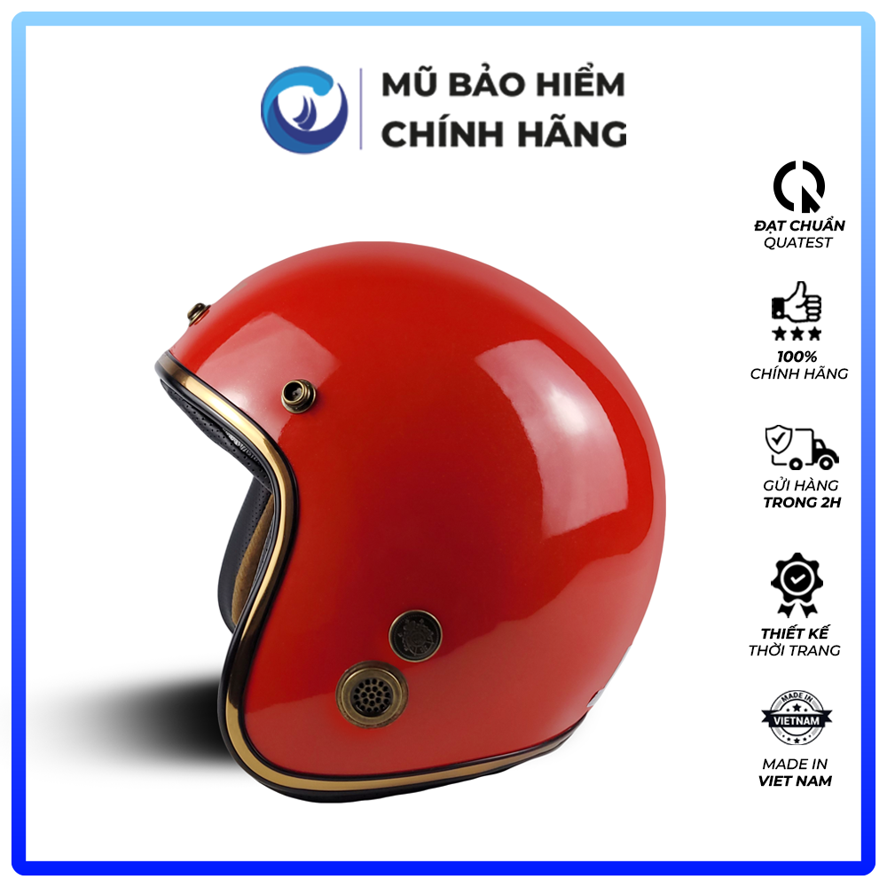 Mũ Bảo Hiểm 3/4 đầu Blue Sea BL34A101 - Kính Rời M139 - Sơn Cao Cấp - Hàng chính hãng