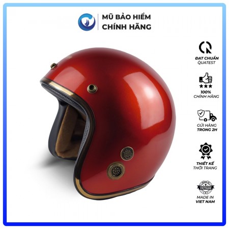 Mũ Bảo Hiểm 3/4 đầu Blue Sea BL34A101 - Kính Rời M139 - Sơn Cao Cấp - Hàng chính hãng